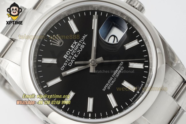 Datejust 126200 36mm VSF Black/Stick on Oys SS/SS Bracelet VS3235 Super Clone Datejust 126200 36mm VSF Black/Stick on Oys SS/SS Bracelet VS3235 Super Clone