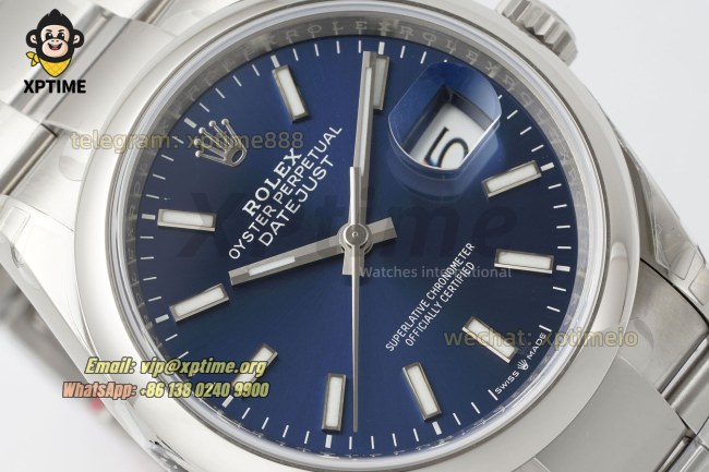 Datejust 126200 36mm VSF Blue/Stick on Oys SS/SS Bracelet VS3235 Super Clone Datejust 126200 36mm VSF Blue/Stick on Oys SS/SS Bracelet VS3235 Super Clone