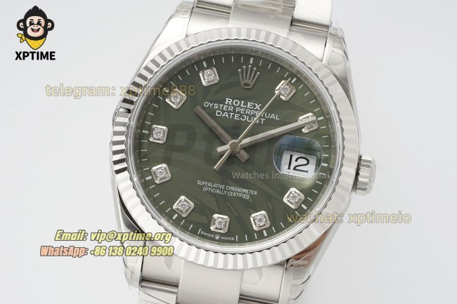 Datejust 126234 36mm VSF Green Palm Motif/Diamond on Oys SS/SS Bracelet VS3235 Super Clone Datejust 126234 36mm VSF Green Palm Motif/Diamond on Oys SS/SS Bracelet VS3235 Super Clone