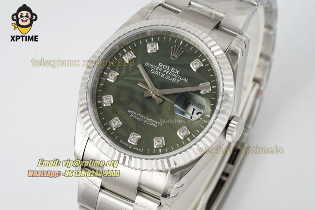 Datejust 126234 36mm VSF Green Palm Motif/Diamond on Oys SS/SS Bracelet VS3235 Super Clone Datejust 126234 36mm VSF Green Palm Motif/Diamond on Oys SS/SS Bracelet VS3235 Super Clone