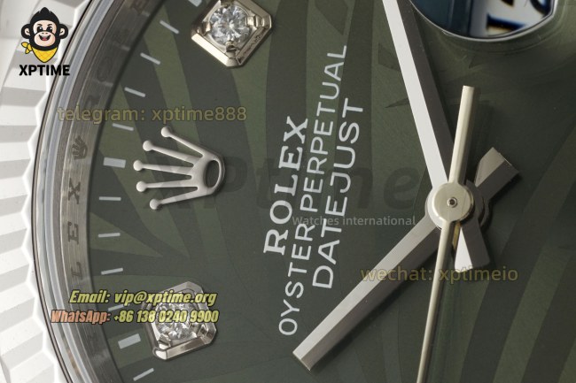 Datejust 126234 36mm VSF Green Palm Motif/Diamond on Oys SS/SS Bracelet VS3235 Super Clone Datejust 126234 36mm VSF Green Palm Motif/Diamond on Oys SS/SS Bracelet VS3235 Super Clone