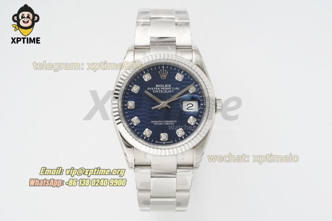 Datejust 126234 36mm VSF Blue Textured/Diamond on Oys SS/SS Bracelet VS3235 Super Clone Datejust 126234 36mm VSF Blue Textured/Diamond on Oys SS/SS Bracelet VS3235 Super Clone