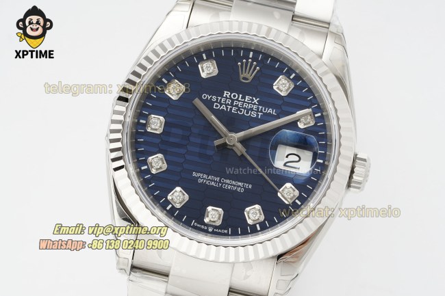 Datejust 126234 36mm VSF Blue Textured/Diamond on Oys SS/SS Bracelet VS3235 Super Clone Datejust 126234 36mm VSF Blue Textured/Diamond on Oys SS/SS Bracelet VS3235 Super Clone