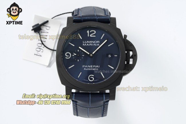 Luminor Marina PAM1664 44mm VSF Blue/Stick Numeral on FC/LE Strap P9010 Super Clone Luminor Marina PAM1664 44mm VSF Blue/Stick Numeral on FC/LE Strap P9010 Super Clone