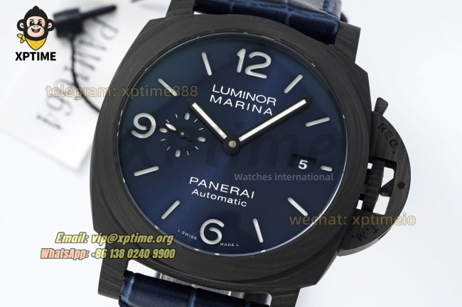 Luminor Marina PAM1664 44mm VSF Blue/Stick Numeral on FC/LE Strap P9010 Super Clone Luminor Marina PAM1664 44mm VSF Blue/Stick Numeral on FC/LE Strap P9010 Super Clone