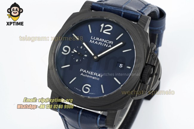 Luminor Marina PAM1664 44mm VSF Blue/Stick Numeral on FC/LE Strap P9010 Super Clone Luminor Marina PAM1664 44mm VSF Blue/Stick Numeral on FC/LE Strap P9010 Super Clone