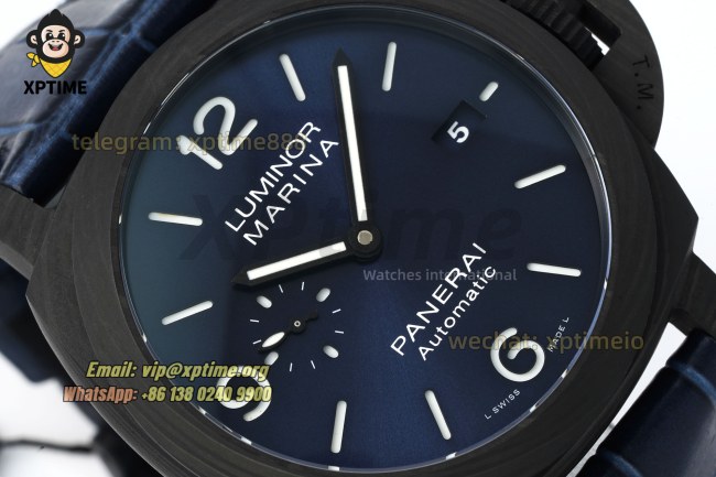Luminor Marina PAM1664 44mm VSF Blue/Stick Numeral on FC/LE Strap P9010 Super Clone Luminor Marina PAM1664 44mm VSF Blue/Stick Numeral on FC/LE Strap P9010 Super Clone