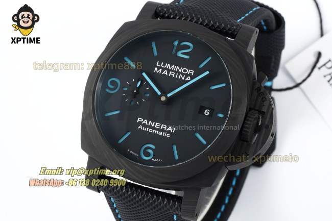 Luminor PAM1661 Carbotech Auto 44mm VSF Blue/Stick Numeral on FC/NY Strap P9010 Luminor PAM1661 Carbotech Auto 44mm VSF Blue/Stick Numeral on FC/NY Strap P9010