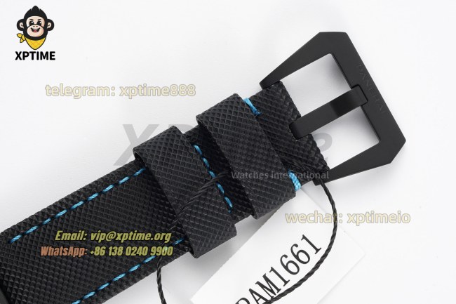 Luminor PAM1661 Carbotech Auto 44mm VSF Blue/Stick Numeral on FC/NY Strap P9010 Luminor PAM1661 Carbotech Auto 44mm VSF Blue/Stick Numeral on FC/NY Strap P9010