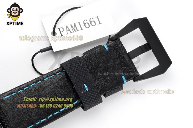 Luminor PAM1661 Carbotech Auto 44mm VSF Blue/Stick Numeral on FC/NY Strap P9010 Luminor PAM1661 Carbotech Auto 44mm VSF Blue/Stick Numeral on FC/NY Strap P9010