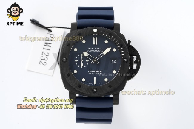 Submersible PAM1232 44mm VSF Blue/Dot on Carbon/RU Strap P900 Super Clone Submersible PAM1232 44mm VSF Blue/Dot on Carbon/RU Strap P900 Super Clone