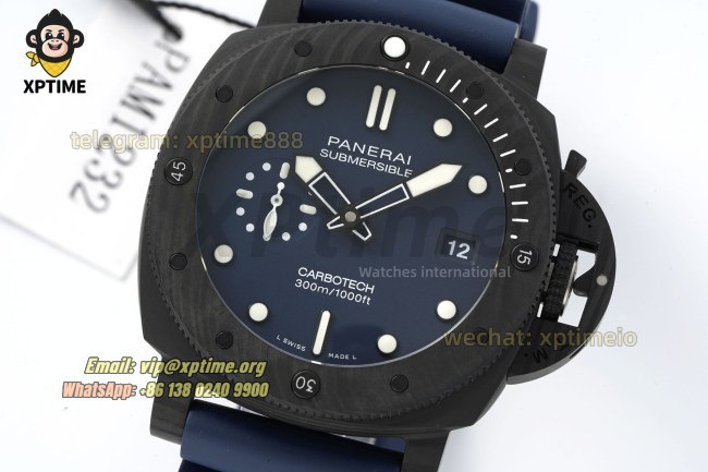 Submersible PAM1232 44mm VSF Blue/Dot on Carbon/RU Strap P900 Super Clone Submersible PAM1232 44mm VSF Blue/Dot on Carbon/RU Strap P900 Super Clone