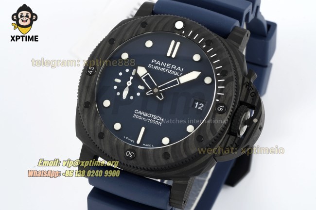 Submersible PAM1232 44mm VSF Blue/Dot on Carbon/RU Strap P900 Super Clone Submersible PAM1232 44mm VSF Blue/Dot on Carbon/RU Strap P900 Super Clone