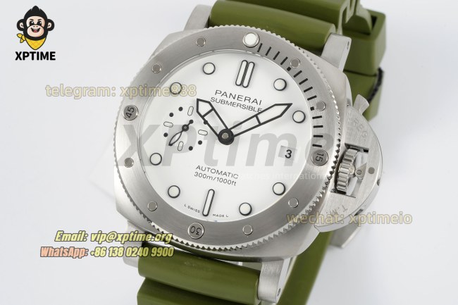 Submersible PAM1226 44mm VSF White/Dot on SS/RU Strap P900 Super Clone Submersible PAM1226 44mm VSF White/Dot on SS/RU Strap P900 Super Clone