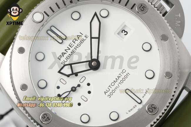 Submersible PAM1226 44mm VSF White/Dot on SS/RU Strap P900 Super Clone Submersible PAM1226 44mm VSF White/Dot on SS/RU Strap P900 Super Clone