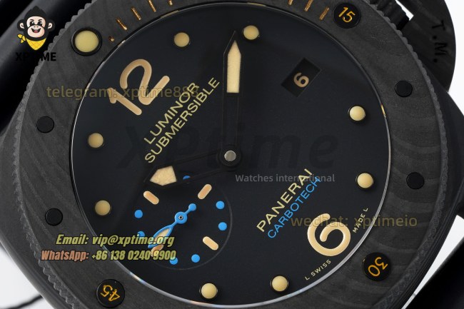 Submersible PAM616 47mm VSF Black/Dot on Carbon/RU Strap P900 Super Clone Submersible PAM616 47mm VSF Black/Dot on Carbon/RU Strap P900 Super Clone