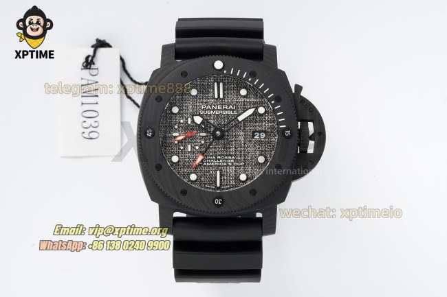 Submersible PAM1039 Luna Rossa GMT 47mm VSF Gray/Dot on Carbon/RU Strap P9011 Super Clone Submersible PAM1039 Luna Rossa GMT 47mm VSF Gray/Dot on Carbon/RU Strap P9011 Super Clone