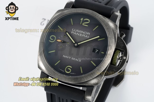 Luminor Navy Seals PAM1412 44mm VSF Gradient Gray/Stick Numeral on SS/RU Strap P9010 Super Clone Luminor Navy Seals PAM1412 44mm VSF Gradient Gray/Stick Numeral on SS/RU Strap P9010 Super Clone