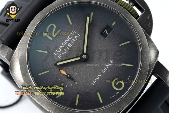 Luminor Navy Seals PAM1412 44mm VSF Gradient Gray/Stick Numeral on SS/RU Strap P9010 Super Clone Luminor Navy Seals PAM1412 44mm VSF Gradient Gray/Stick Numeral on SS/RU Strap P9010 Super Clone