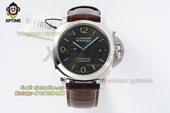 Luminor Marina PAM1116 44mm VSF Green/Stick Numeral on SS/LE Strap P9010 Super Clone Luminor Marina PAM1116 44mm VSF Green/Stick Numeral on SS/LE Strap P9010 Super Clone