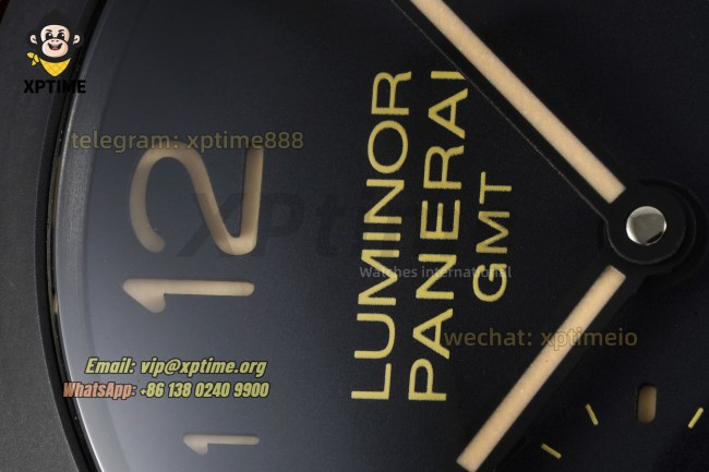 Luminor GMT PAM441 44mm VSF Black/Numeral on CER/LE Strap P9001 Super Clone Luminor GMT PAM441 44mm VSF Black/Numeral on CER/LE Strap P9001 Super Clone