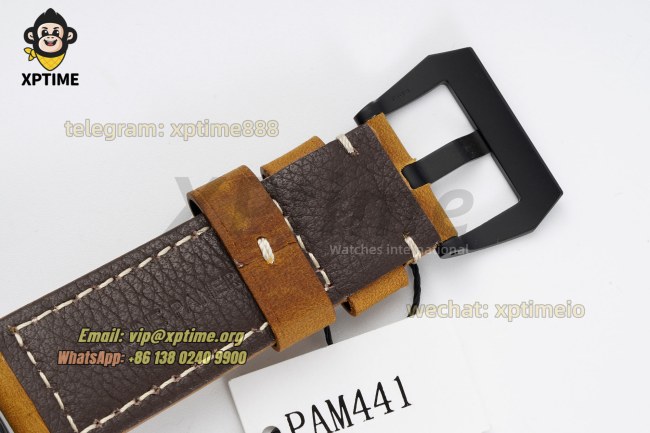 Luminor GMT PAM441 44mm VSF Black/Numeral on CER/LE Strap P9001 Super Clone Luminor GMT PAM441 44mm VSF Black/Numeral on CER/LE Strap P9001 Super Clone