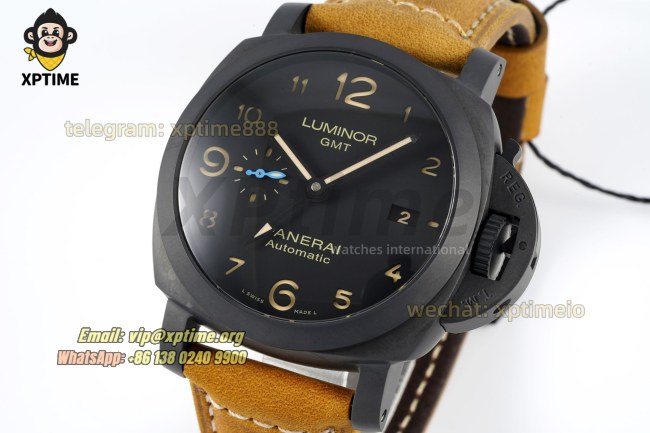 Luminor GMT 3 Days PAM1441 44mm VSF Black/Numeral on CER/LE Strap P9011 Super Clone Luminor GMT 3 Days PAM1441 44mm VSF Black/Numeral on CER/LE Strap P9011 Super Clone