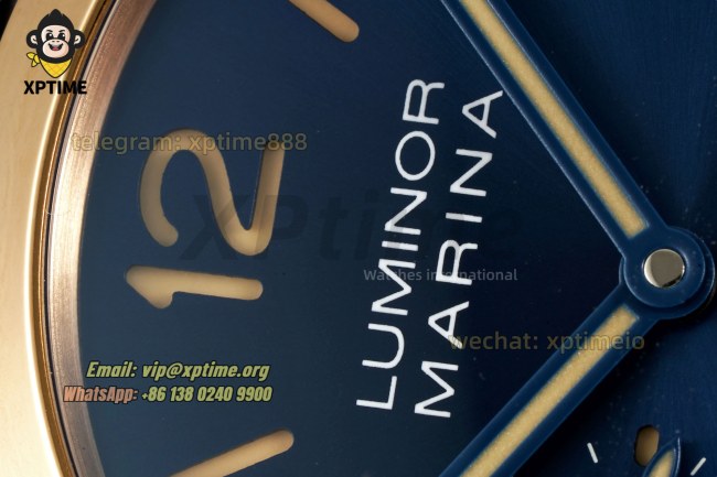 Luminor Marina PAM1114 44mm VSF Blue/Stick & Numeral on RG/LE Strap P9010 Super Clone Luminor Marina PAM1114 44mm VSF Blue/Stick & Numeral on RG/LE Strap P9010 Super Clone