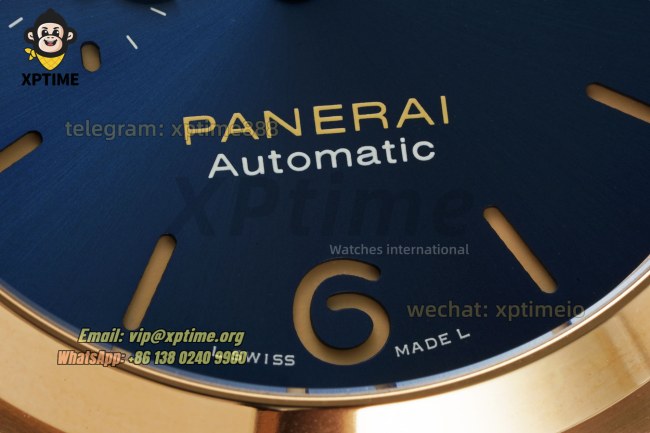 Luminor Marina PAM1114 44mm VSF Blue/Stick & Numeral on RG/LE Strap P9010 Super Clone Luminor Marina PAM1114 44mm VSF Blue/Stick & Numeral on RG/LE Strap P9010 Super Clone