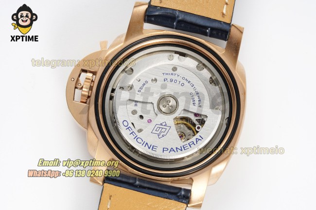 Luminor Marina PAM1114 44mm VSF Blue/Stick & Numeral on RG/LE Strap P9010 Super Clone Luminor Marina PAM1114 44mm VSF Blue/Stick & Numeral on RG/LE Strap P9010 Super Clone