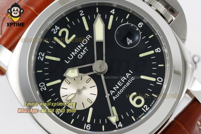 Luminor GMT PAM088 44mm VSF Black/Stick & Numeral on SS/LE Strap OPVIII Luminor GMT PAM088 44mm VSF Black/Stick & Numeral on SS/LE Strap OPVIII