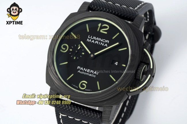 Luminor Marina PAM1118 Auto 44mm VSF Black/Stick & Numeral on FC/NY Strap P9010 Luminor Marina PAM1118 Auto 44mm VSF Black/Stick & Numeral on FC/NY Strap P9010