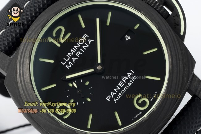 Luminor Marina PAM1118 Auto 44mm VSF Black/Stick & Numeral on FC/NY Strap P9010 Luminor Marina PAM1118 Auto 44mm VSF Black/Stick & Numeral on FC/NY Strap P9010