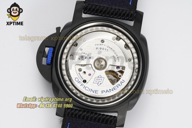 Luminor Marina GMT PAM1176 44mm VSF Black/Stick & Numeral on CER/NY Strap P9011 Luminor Marina GMT PAM1176 44mm VSF Black/Stick & Numeral on CER/NY Strap P9011