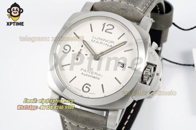 Luminor Marina Auto PAM1314 44mm VSF White/Stick & Numeral on SS/LE Strap P9010 Luminor Marina Auto PAM1314 44mm VSF White/Stick & Numeral on SS/LE Strap P9010