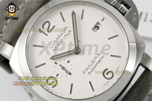 Luminor Marina Auto PAM1314 44mm VSF White/Stick & Numeral on SS/LE Strap P9010 Luminor Marina Auto PAM1314 44mm VSF White/Stick & Numeral on SS/LE Strap P9010