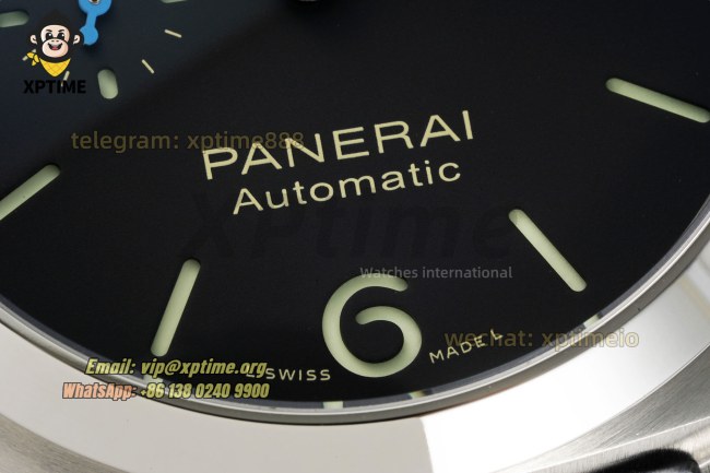 Luminor Marina Auto PAM1312 44mm VSF Black/Stick & Numeral on SS/LE Strap P9010 Luminor Marina Auto PAM1312 44mm VSF Black/Stick & Numeral on SS/LE Strap P9010