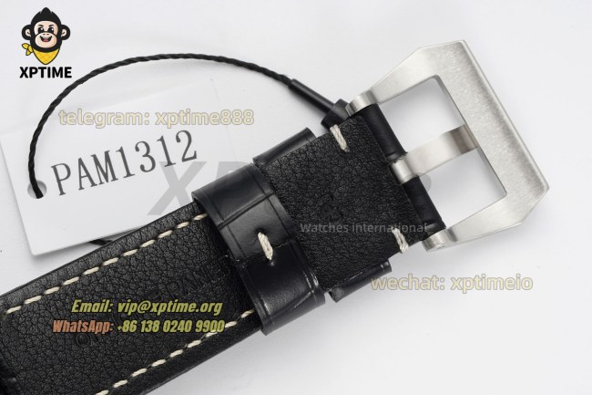 Luminor Marina Auto PAM1312 44mm VSF Black/Stick & Numeral on SS/LE Strap P9010 Luminor Marina Auto PAM1312 44mm VSF Black/Stick & Numeral on SS/LE Strap P9010