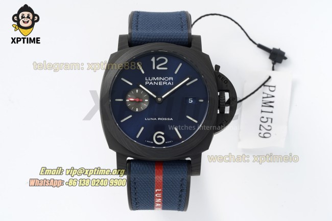 Luminor Luna Rossa PAM1529 44mm VSF Black/Stick & Numeral on FC/RU Strap V2 P9010 Luminor Luna Rossa PAM1529 44mm VSF Black/Stick & Numeral on FC/RU Strap V2 P9010