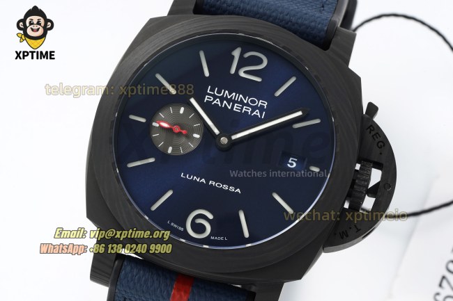 Luminor Luna Rossa PAM1529 44mm VSF Black/Stick & Numeral on FC/RU Strap V2 P9010 Luminor Luna Rossa PAM1529 44mm VSF Black/Stick & Numeral on FC/RU Strap V2 P9010