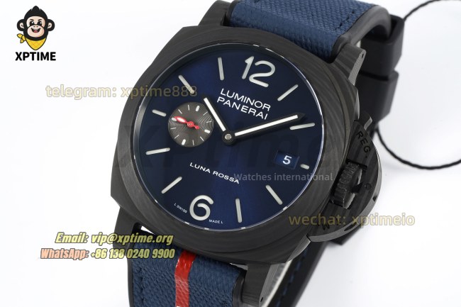 Luminor Luna Rossa PAM1529 44mm VSF Black/Stick & Numeral on FC/RU Strap V2 P9010 Luminor Luna Rossa PAM1529 44mm VSF Black/Stick & Numeral on FC/RU Strap V2 P9010