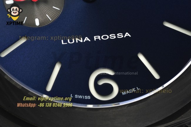 Luminor Luna Rossa PAM1529 44mm VSF Black/Stick & Numeral on FC/RU Strap V2 P9010 Luminor Luna Rossa PAM1529 44mm VSF Black/Stick & Numeral on FC/RU Strap V2 P9010