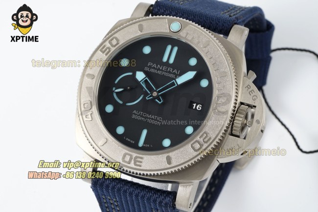 Submersible PAM985 Mike Horn 47mm VSF Black/Dot on TI/NY Strap P9010 Submersible PAM985 Mike Horn 47mm VSF Black/Dot on TI/NY Strap P9010