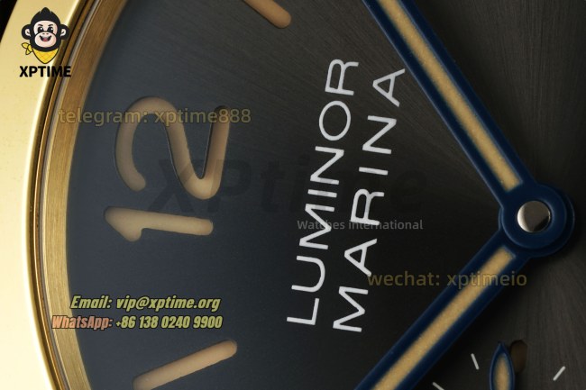 Luminor Marina Auto PAM1115 44mm VSF Gray/Stick & Numeral on YG/LE Strap P9010 Luminor Marina Auto PAM1115 44mm VSF Gray/Stick & Numeral on YG/LE Strap P9010