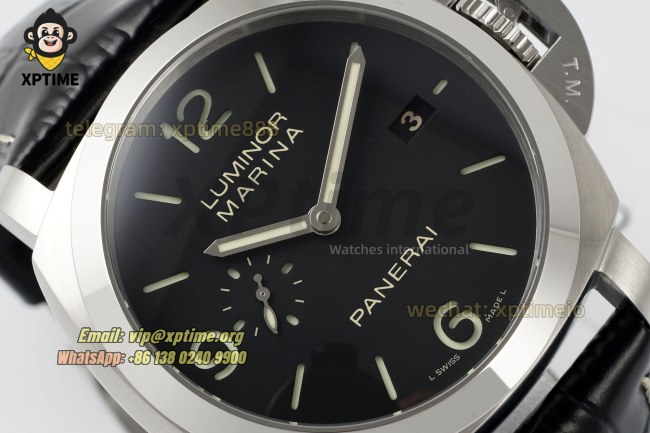 Luminor Marina PAM312 44mm VSF Black/Stick & Numeral on SS/LE Strap P9000 Luminor Marina PAM312 44mm VSF Black/Stick & Numeral on SS/LE Strap P9000