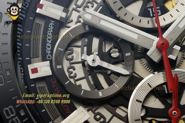 Carrera Cal. HEUER 01 Chrono 43mm XF Skeleton/Stick on SS/RU Strap A1887 Carrera Cal. HEUER 01 Chrono 43mm XF Skeleton/Stick on SS/RU Strap A1887