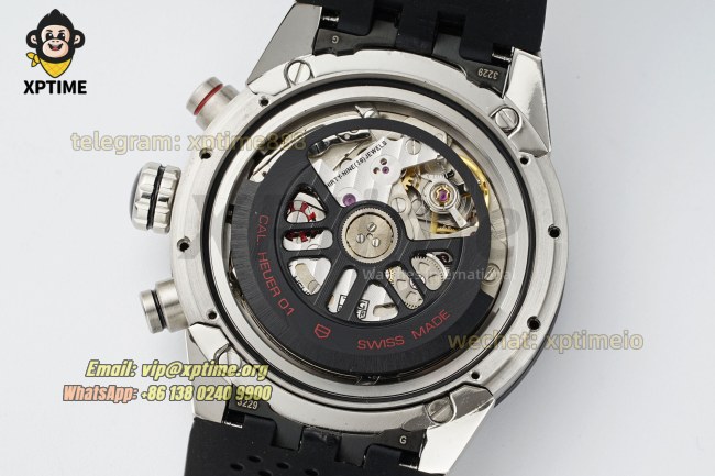 Carrera Cal. HEUER 01 Chrono 43mm XF Skeleton/Stick on SS/RU Strap A1887 Carrera Cal. HEUER 01 Chrono 43mm XF Skeleton/Stick on SS/RU Strap A1887