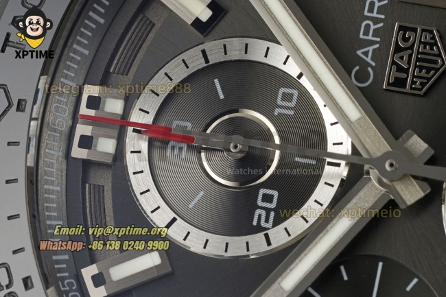 Carrera Cal. HEUER 01 Chrono 43mm XF Gray/Stick on SS/RU Strap A1887 Carrera Cal. HEUER 01 Chrono 43mm XF Gray/Stick on SS/RU Strap A1887