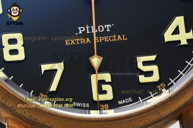 Type 20 Pilot Extra Special 45mm XF Black/Numerals on BR/LE Strap A2824 Type 20 Pilot Extra Special 45mm XF Black/Numerals on BR/LE Strap A2824