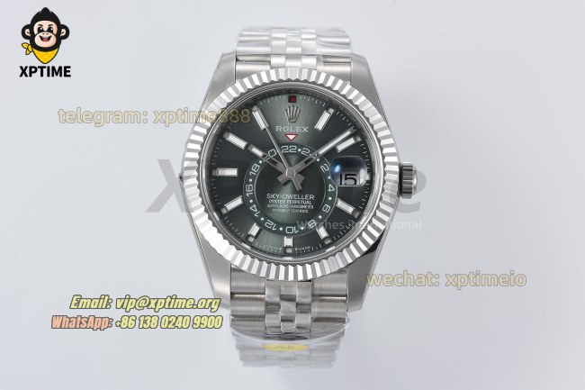 Sky-Dweller 326934 42mm ZF Green/Sticks & Numerals on Jub SS/SS Bracelet A2824 Sky-Dweller 326934 42mm ZF Green/Sticks & Numerals on Jub SS/SS Bracelet A2824